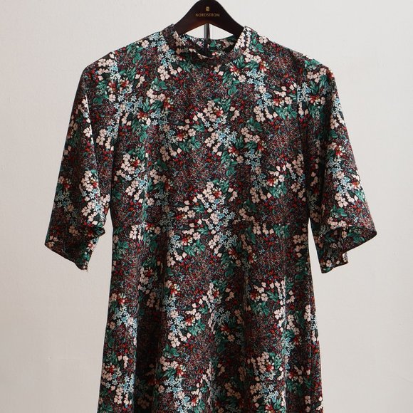 Zara High Neck Floral Shift Dress - Picture 1 of 4